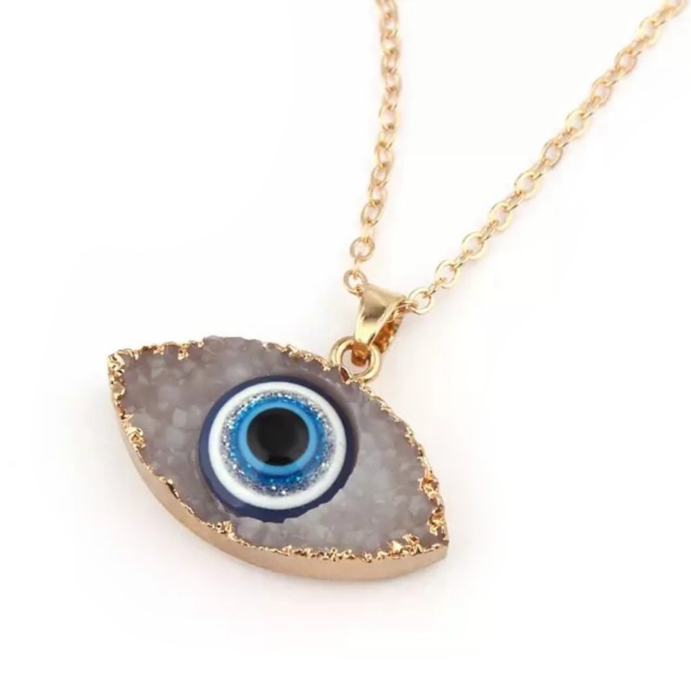 Make A Wish Vintage Evil Eye Pendant Necklace For Women Gold - Picture 6 of 6